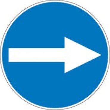 Pictogram 258 rond - richtingspijl